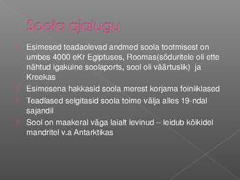 Sool ehk naatriumkloriid #3