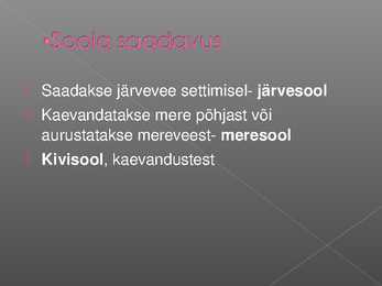 Sool ehk naatriumkloriid #4