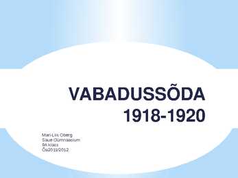 VABADUSSÕDA 1918-1920