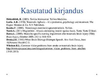 Peaajutrauma järgne haige afaasia ja hemipareesiga keha juhtival poolel #10