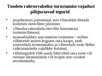 Rahvusvaheline turundus #2