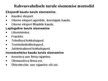 Rahvusvaheline turundus #20