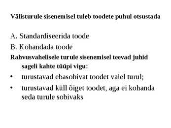 Rahvusvaheline turundus #21