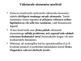 Rahvusvaheline turundus #8
