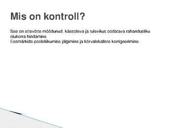 Finants- ja tegevuskontroll ettevõttes - ettekande slaidid #2