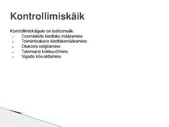Finants- ja tegevuskontroll ettevõttes - ettekande slaidid #6