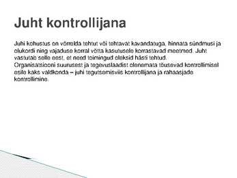 Finants- ja tegevuskontroll ettevõttes - ettekande slaidid #7