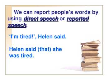 Reported speech presentation #2