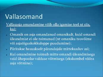Asjaõigus- slaidid II #16