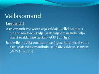 Asjaõigus- slaidid II #18