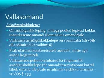 Asjaõigus- slaidid II #4
