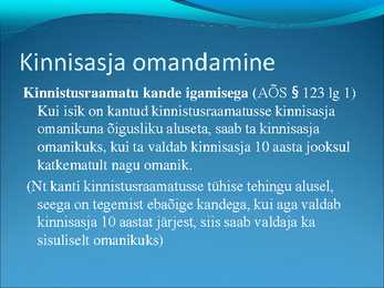 Asjaõigus- slaidid II #38