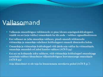 Asjaõigus- slaidid II #5