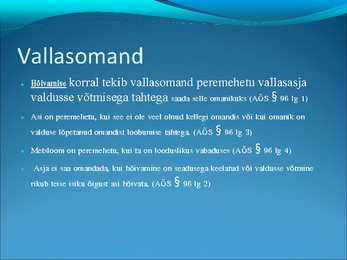 Asjaõigus- slaidid II #9
