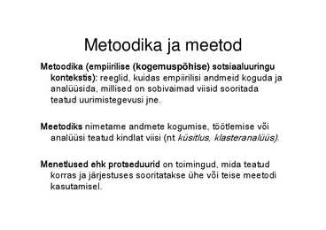 Sotsiaaluurimisega seotud üldmõisted #3