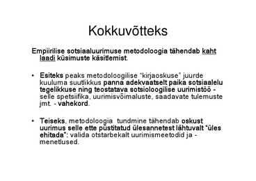 Sotsiaaluurimisega seotud üldmõisted #10