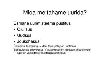 Uurimuse plaan #2