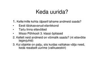 Uurimuse plaan #5