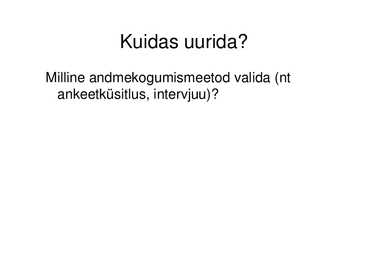 Uurimuse plaan #6