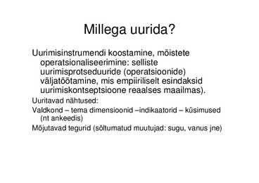 Uurimuse plaan #8