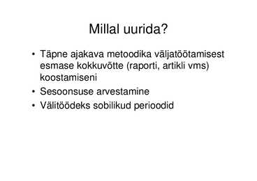 Uurimuse plaan #9