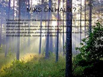 METSADE MAJANDUSLIKU KASUTAMISEGA KAASNEVAD KESKKONNA- JA SOTSIAALSED PROBLEEMID #9