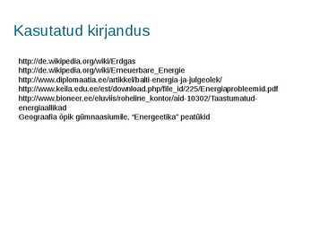 Energeetikaprobleemid #6