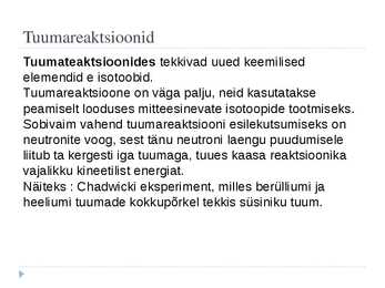 Tuumareaktsioonid #2
