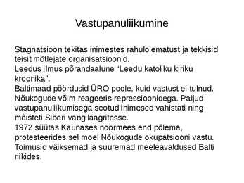 Balti riigid Nõukogude okupatsiooni all #5
