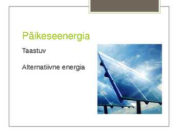 Päikeseenergia #2