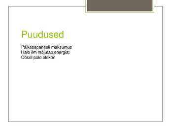Päikeseenergia #4