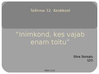 Inimkond-kes vajab enam toitu