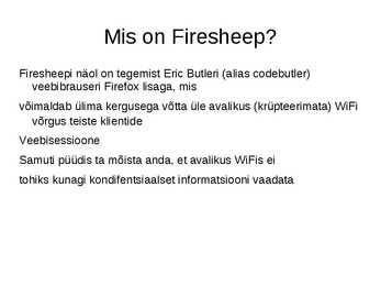 Firesheep-iga kaasnevad turvariskid #3