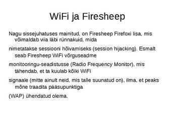 Firesheep-iga kaasnevad turvariskid #6