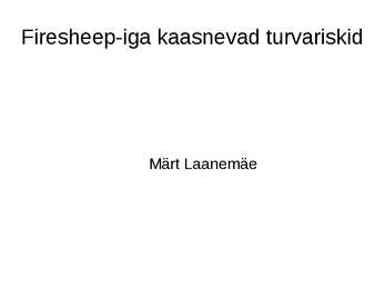 Firesheep-iga kaasnevad turvariskid