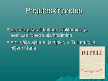 Eesti kirjandus 70-nendatel paguluses #2