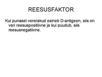 Vere komponendid ja nende funktsioonid #23