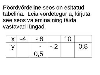 Pöördvõrdeline seos #5