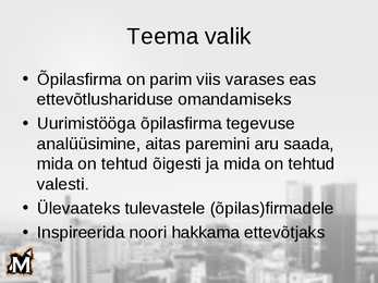 Praktiline töö-Õpilasfirma Momentus #2