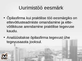 Praktiline töö-Õpilasfirma Momentus #3