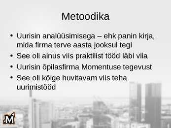 Praktiline töö-Õpilasfirma Momentus #8