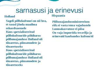 Hollandi ja Hispaania põllumajandus #15