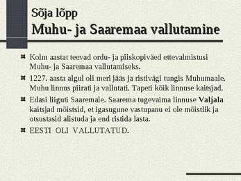 Eestlaste muistne vabadusvõitlus #12