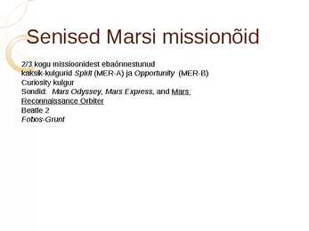 Marss ja selle uurimismissioonid #6