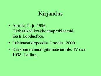 Ökoloogilised globaalprobleemid #23