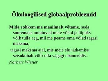 Ökoloogilised globaalprobleemid