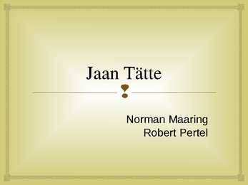 Jaan Tätte