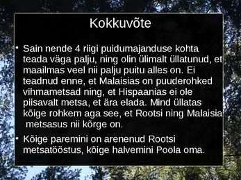Riikide metsamajanduse võrdlemine #8