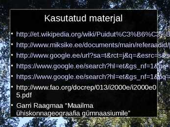 Riikide metsamajanduse võrdlemine #9