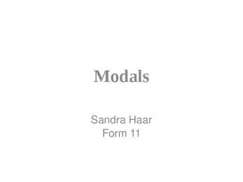 Modals